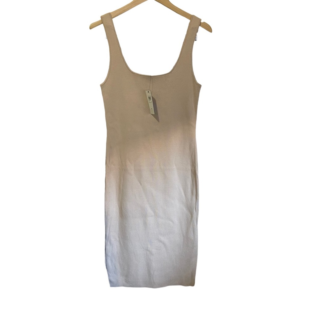 GUESS| NWT SL Square Neck Rib Gia Body Con Dress w/Slit SZ XL Color ‘Clay Slip’ - Picture 4 of 10